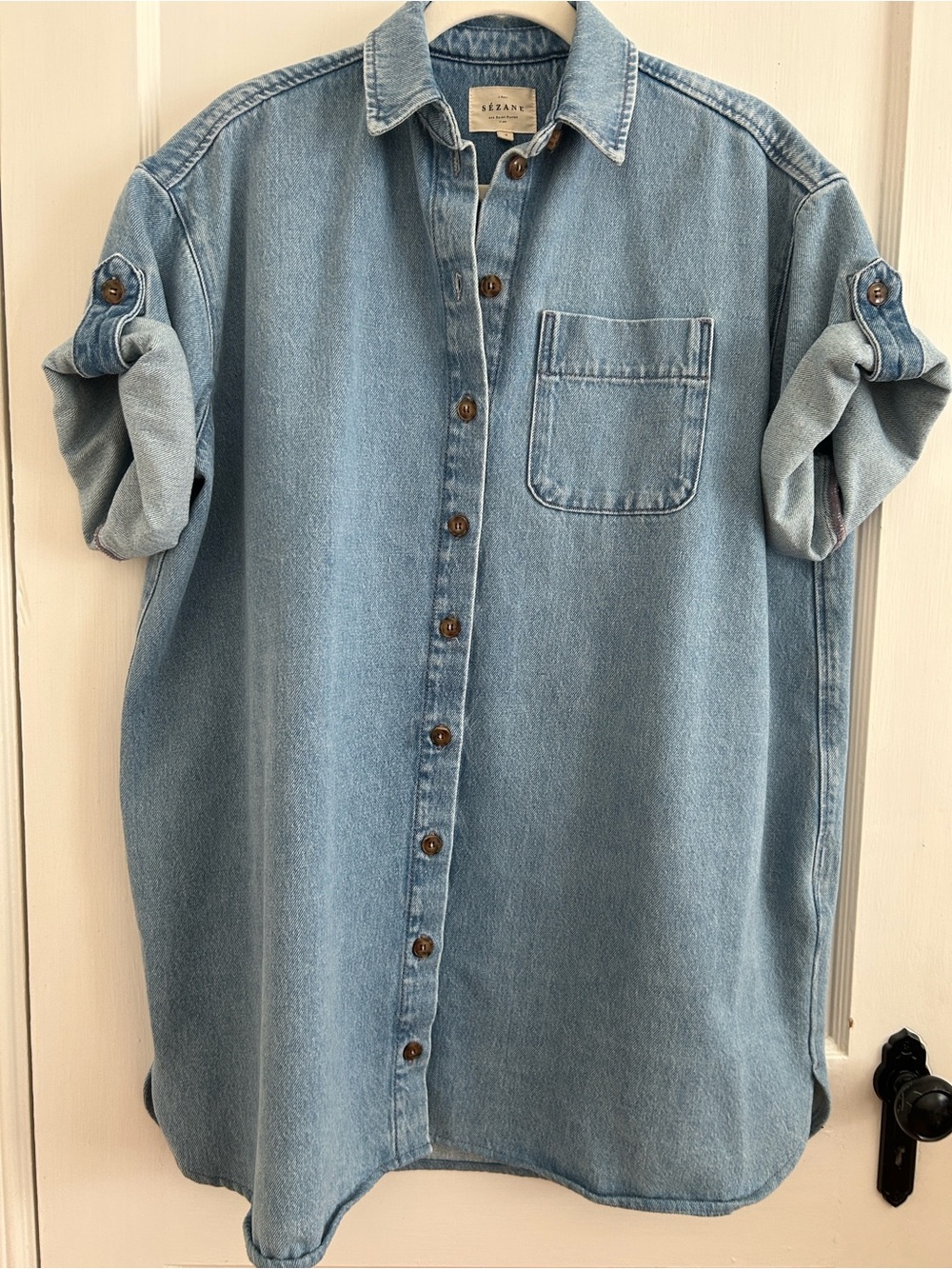 SEZANE Light Blue Denim DRESS